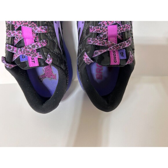 Brooks Ghost 14 Electric Cheetah Run Wild Black Purple Women’s Size 9 - Picture 8 of 12